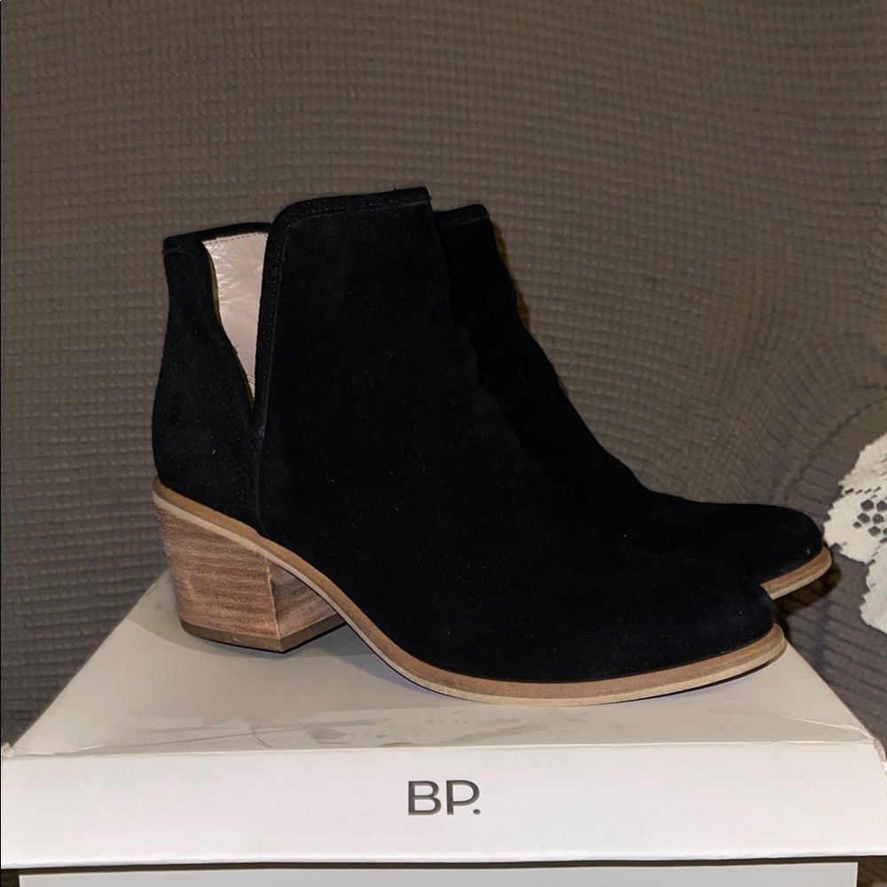 BP Black Suede Ankle Booties